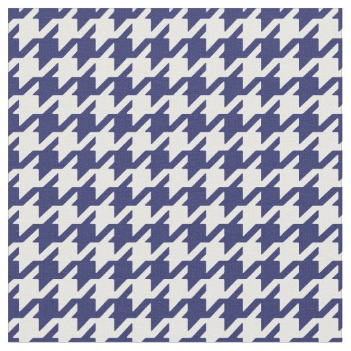 Customize your own blue white houndstooth pattern fabric