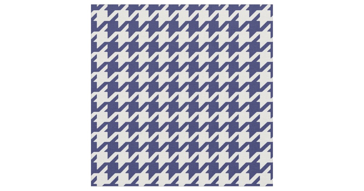 Customize your own blue white houndstooth pattern fabric | Zazzle.com