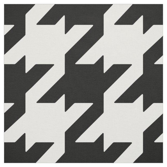 Customize your own bold black white houndstooth fabric (Swatch)