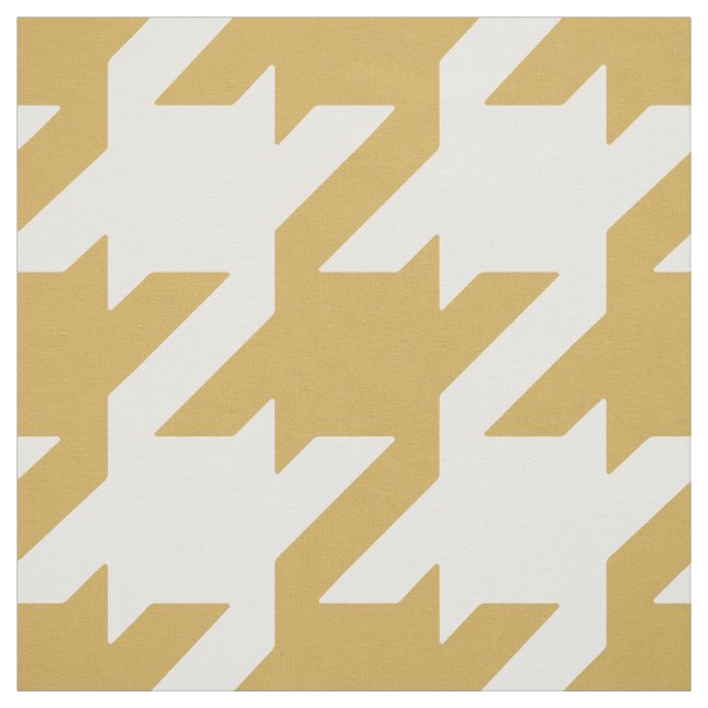 Customize your own bold gold white houndstooth fabric (Swatch)