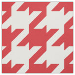 Customize your own bold red white houndstooth fabric