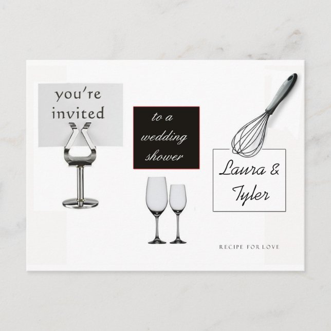 Customize your own bridal shower kitchen theme invitation postcard (Front)