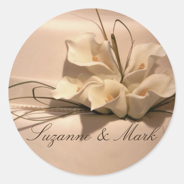 Customize your own calla lily classic round sticker (Front)