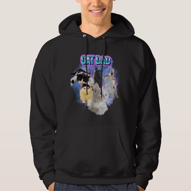 Customize Your Own Cat Mom Bootleg 90s Style Photo Hoodie (Front)
