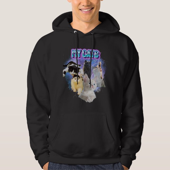 Customize Your Own Cats Bootleg 90's Style Photo Hoodie (Front)