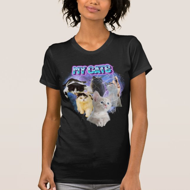 Customize Your Own Cats Bootleg 90's Style Photo T-Shirt (Front)