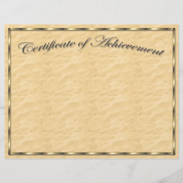 Customize Your Own Certificate of Achievement (Front)