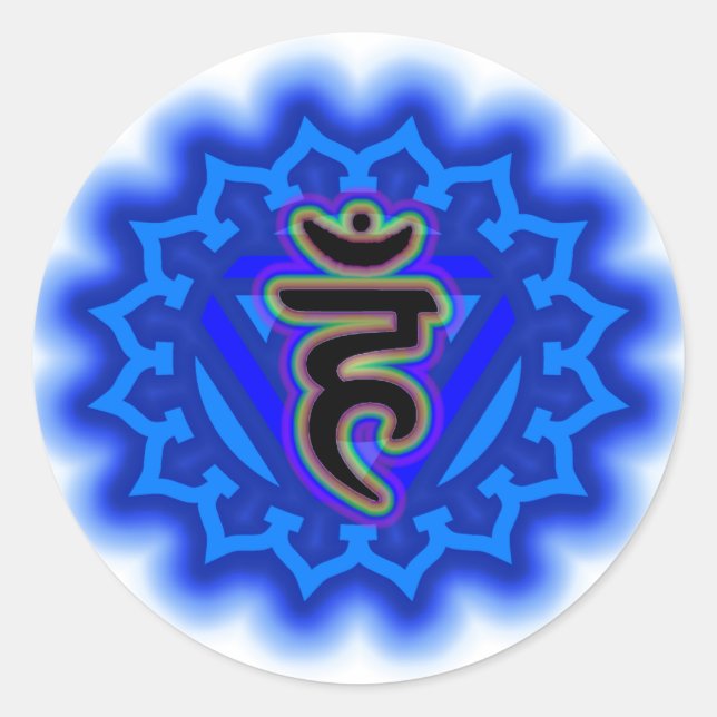 Customize Your Own Chakra Throat Chakra Classic Round Sticker (Front)