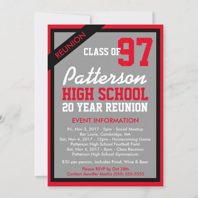 Customize Your Own Class Reunion Invitation (Front)