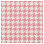 Customize your own coral houndstooth pattern fabric