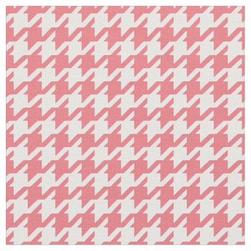 Customize your own coral houndstooth pattern fabric