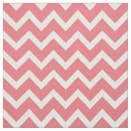 Customize your own coral white chevron pattern fabric
