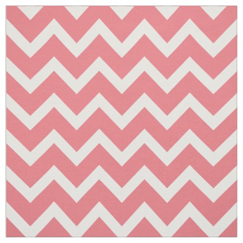 Customize your own coral white chevron pattern fabric