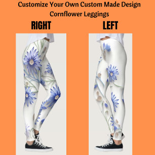 Customize Your Own Custom Made Design Cornflower  Leggings