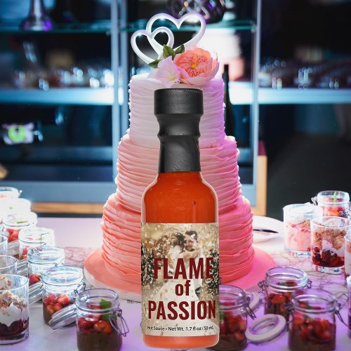 Customize Your Own Flame of Passion Wedding Photo Hot Sauces