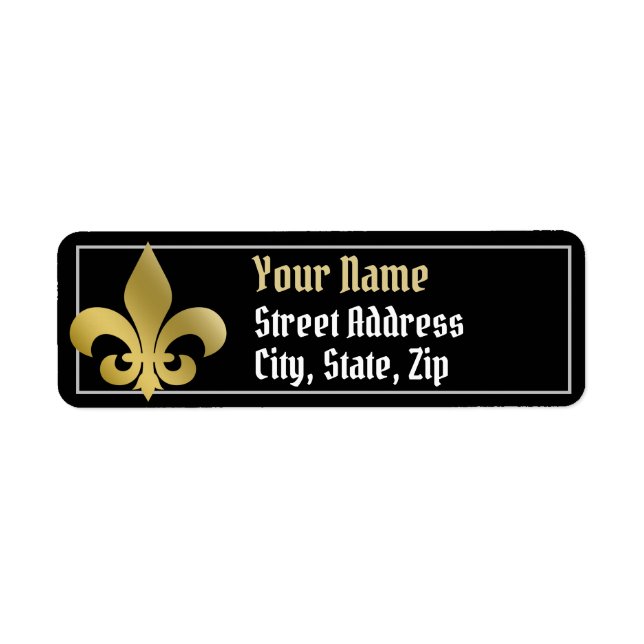 Customize your own, Fleur-de-lis address label (Front)