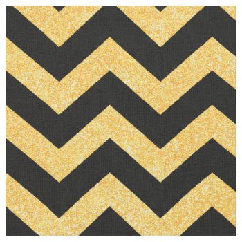 Customize Your Own Glitter Gold Chevron Pattern Fabric by TintAndBeyond at Zazzle