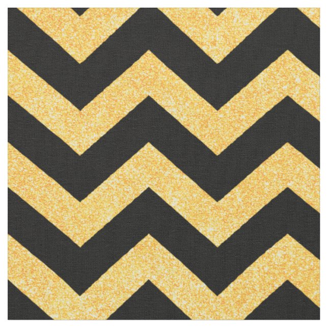 Customize your own glitter gold chevron pattern fabric (Close Up)