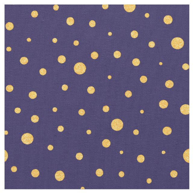 Customize your own gold polka dot on midnight blue fabric (Close Up)