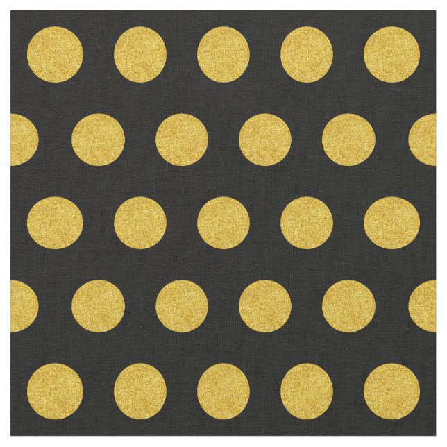 Customize your own gold polka dot pattern in black fabric (Close Up)