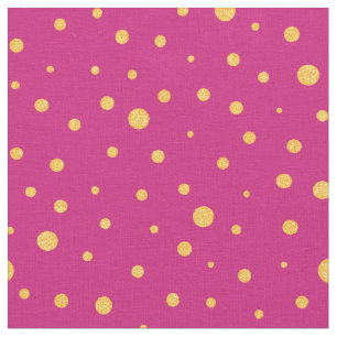 Customize your own gold polka dots in cerise fabric