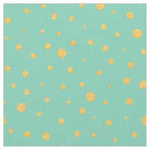 Customize your own gold polka dots in green fabric