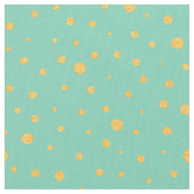 Customize your own gold polka dots in green fabric (Close Up)