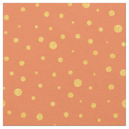 Customize your own gold polka dots in orange fabric