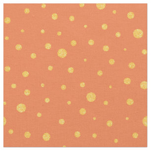 Customize your own gold polka dots in orange fabric
