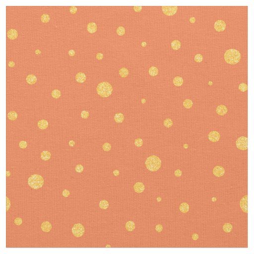Customize your own gold polka dots in orange fabric