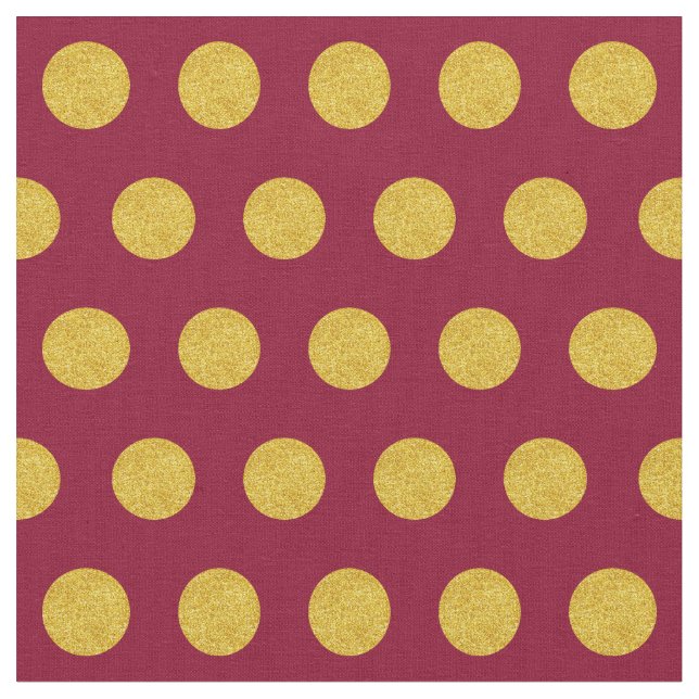 Customize your own gold polka dots pattern in red fabric (Close Up)