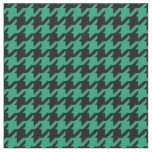 Customize your own green black houndstooth pattern fabric