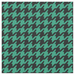 Customize your own green black houndstooth pattern fabric