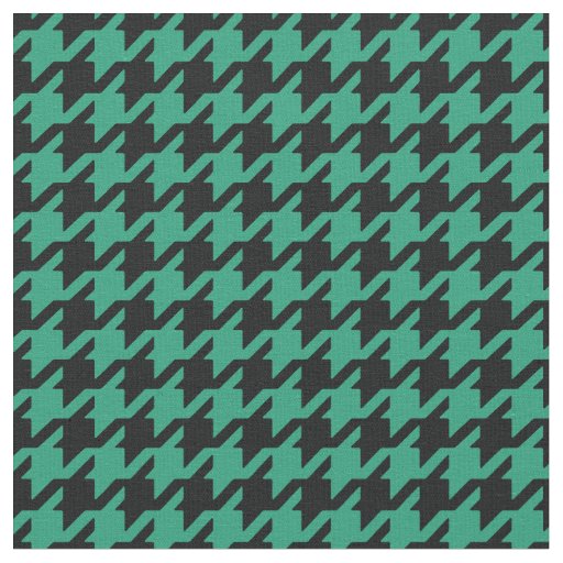 Customize your own green black houndstooth pattern fabric