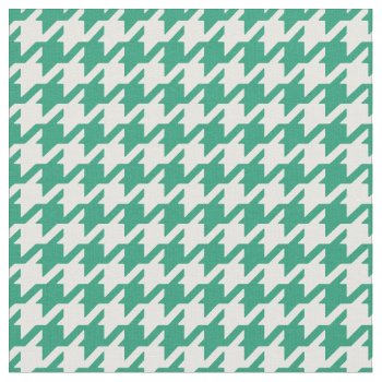 Customize Your Own Green White Houndstooth Pattern Fabric by TintAndBeyond at Zazzle
