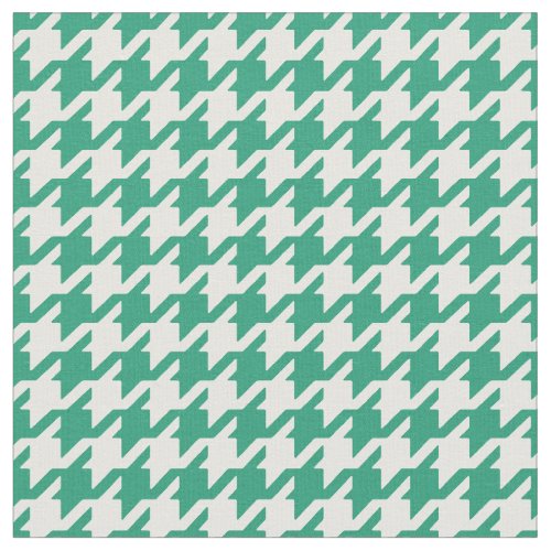 Customize your own green white houndstooth pattern fabric