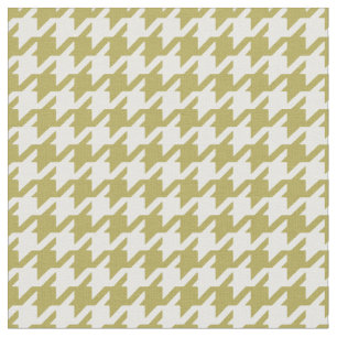 Customize your own green white houndstooth pattern fabric