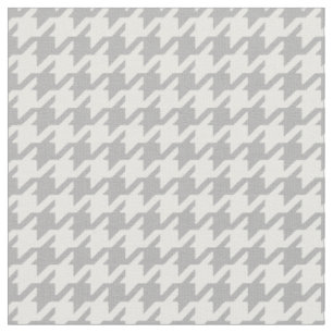 Customize your own grey white houndstooth pattern fabric