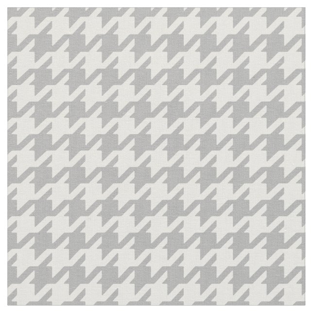 Customize your own grey white houndstooth pattern fabric (Close Up)