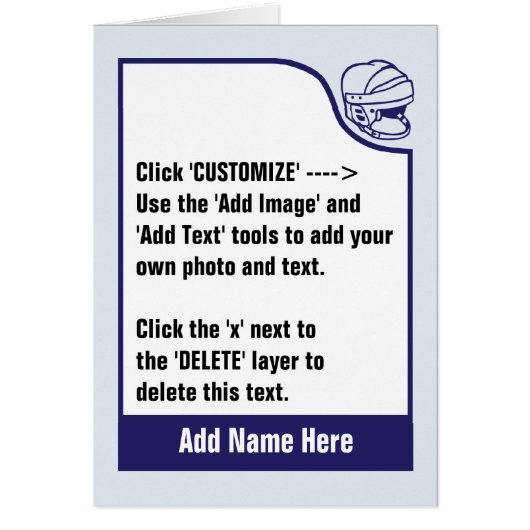 Customize Your Own Hockey Trading Card (Front)