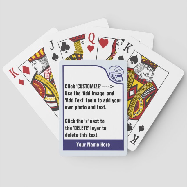 Customize Your Own Hockey Trading Card Deck (Back)