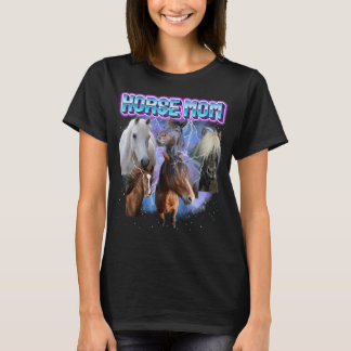 Customize Your Own Horse Mom Bootleg Style Photo T-Shirt