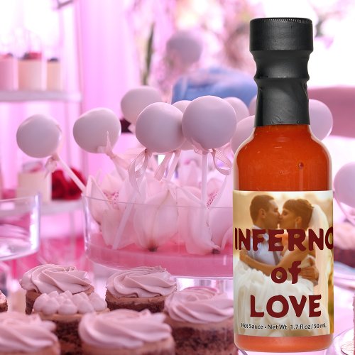 Customize Your Own Inferno of Love Wedding Photo Hot Sauces