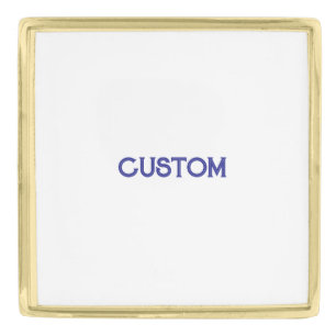 Customize Your Own Large Square Gold Plated Finish Lapel Pin
