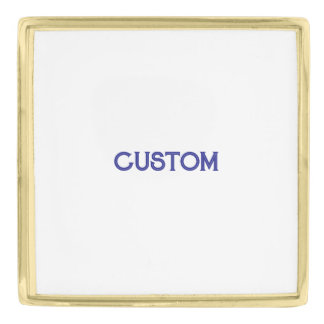Customize Your Own Large Square Gold Plated Finish Lapel Pin