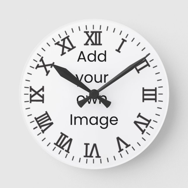 Customize Your Own (Lines and Roman Numerals)  Round Clock (Front)