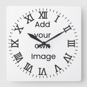 Customize Your Own (Lines and Roman Numerals)  Square Wall Clock