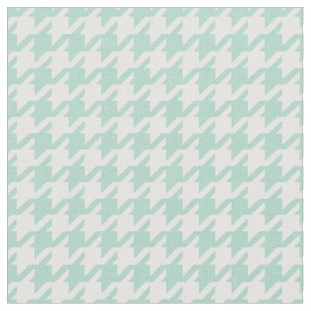Customize Your Own Mint White Houndstooth Pattern Fabric by TintAndBeyond at Zazzle