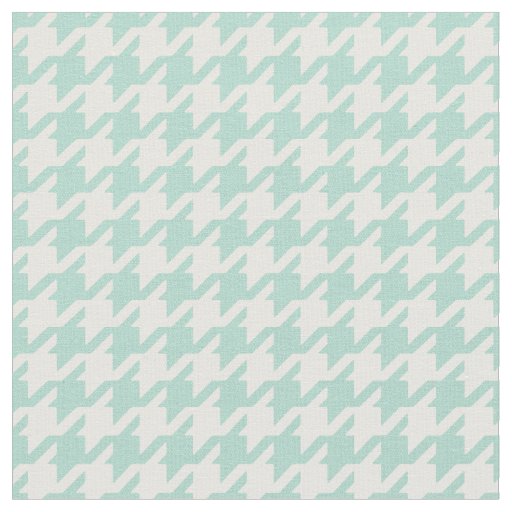 Customize your own mint white houndstooth pattern fabric