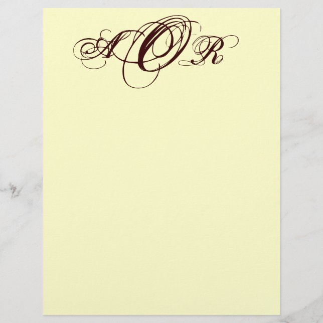 Customize your own monogram stationery (Front)